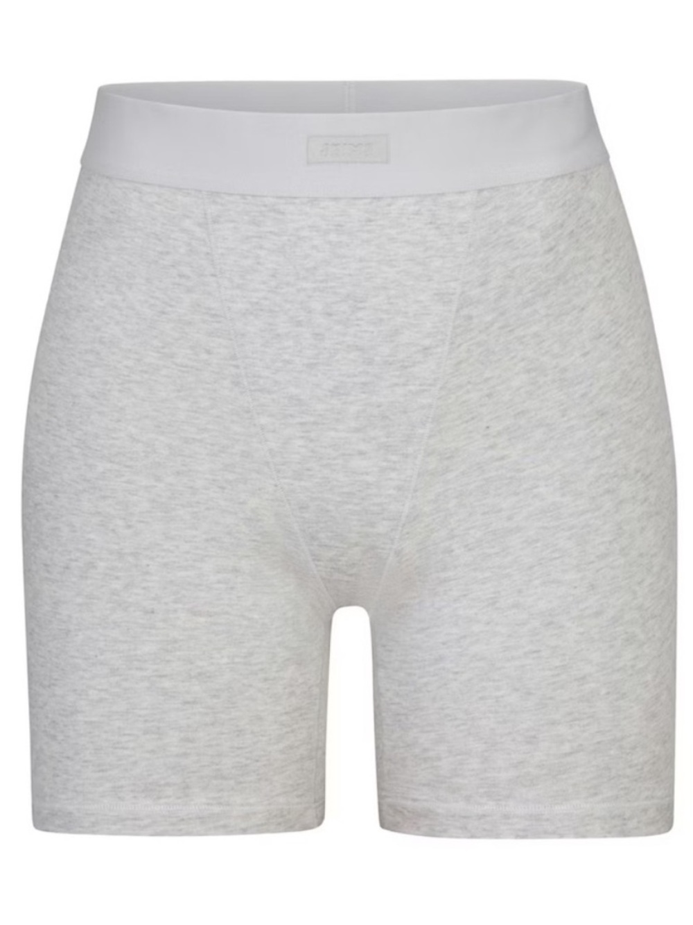 Cotton Grey Melange High-Rise Boxer Shorts